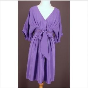 TED BAKER Dress 2 S 6 Purple Lavender 100% Silk